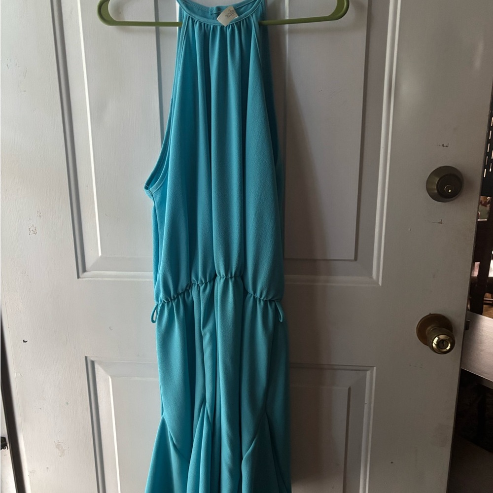 Stylish Blue Women's Halter Neck Dress